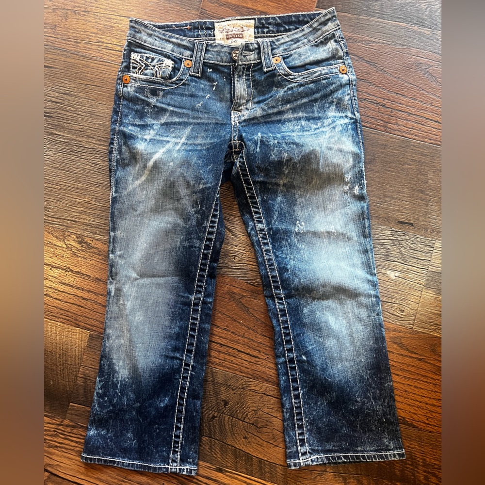 Big Star Distressed Indigo Jeans (crop jeans)